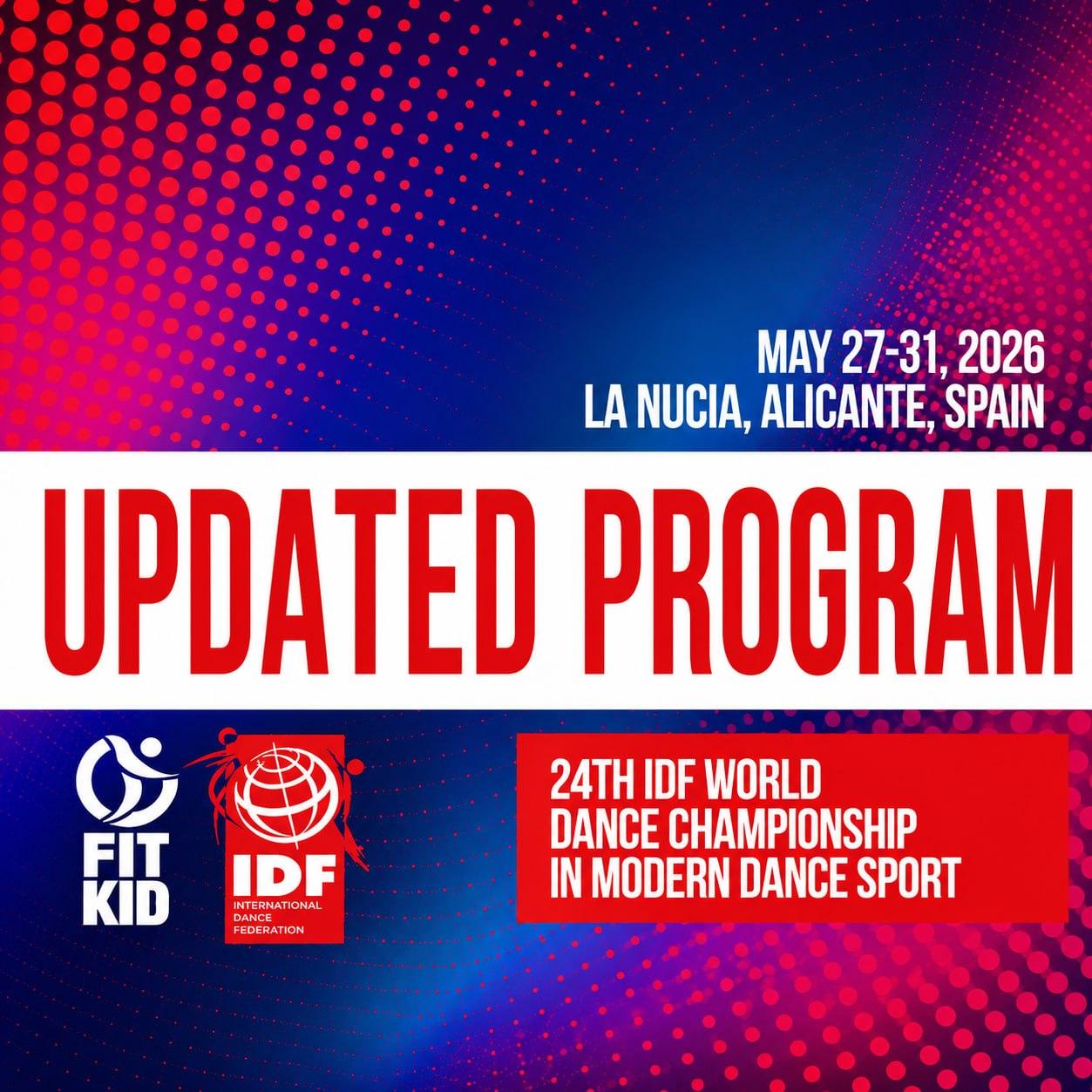 Updated Programme of the XXIV IDF World Championship of Modern Dance Sport 2026